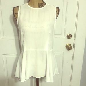 White peplum top blouse
